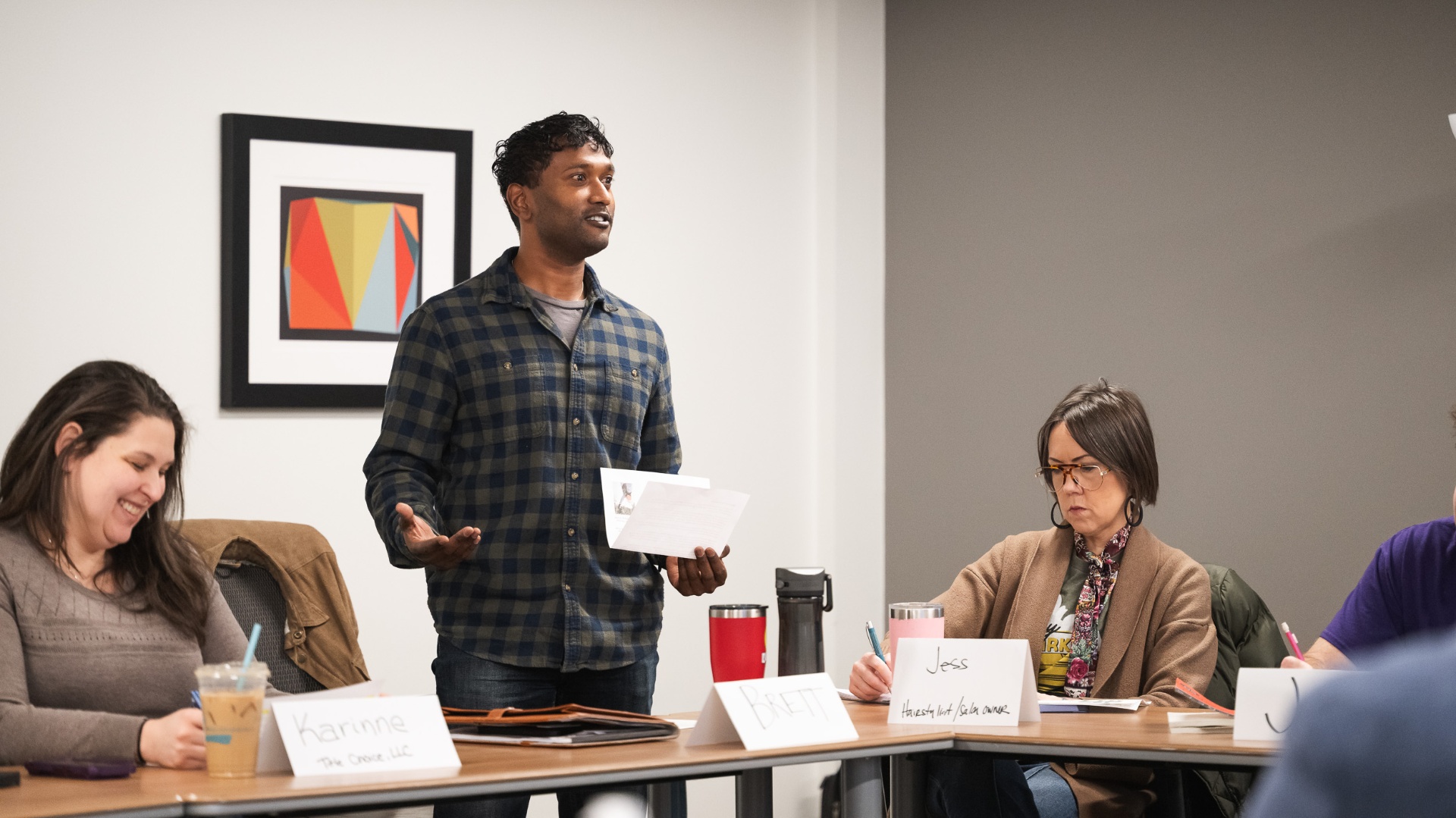 Member presenting at Bridge meeting